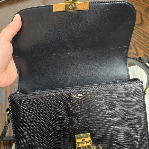 Celine Medium Triomphe Shoulder Bag Lizard - Picture 9 of 15